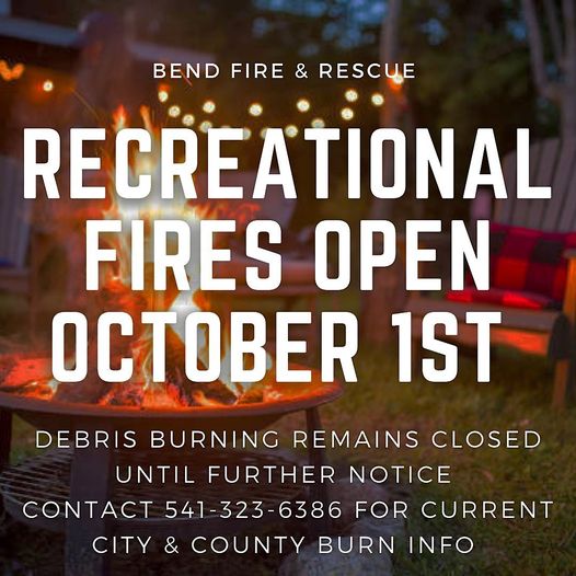Bend Fire and Rescue - Recreational Fire Update 9-30-201